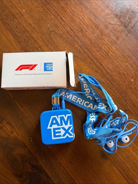Formula 1 Other - AMEX Blue Lanyard with Earbuds and Badge F1 race radio